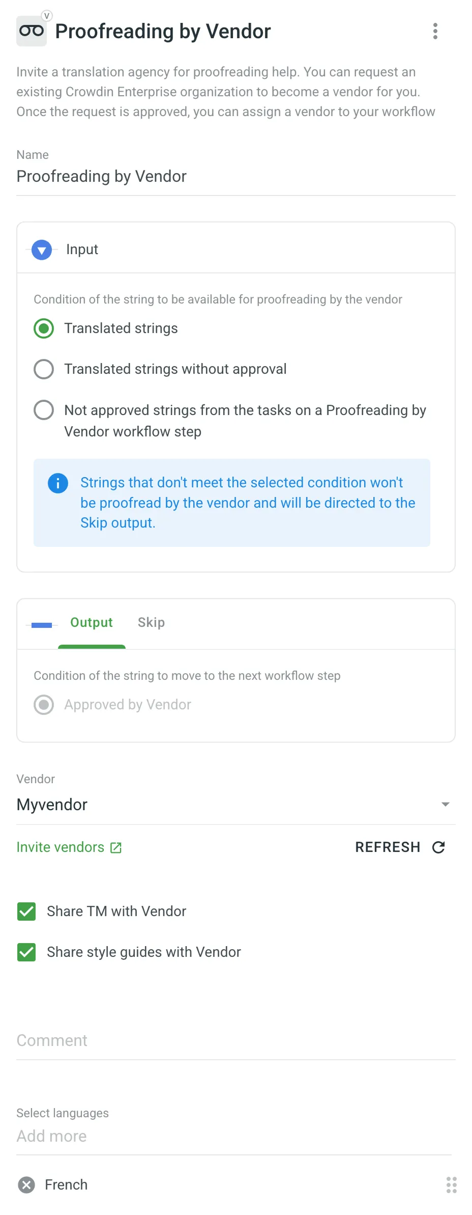 Configuring Proofreading by Vendor